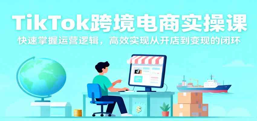 TikTok跨境电商实操课，快速掌握运营逻辑，高效实现从开店到变现的闭环-千城资源网