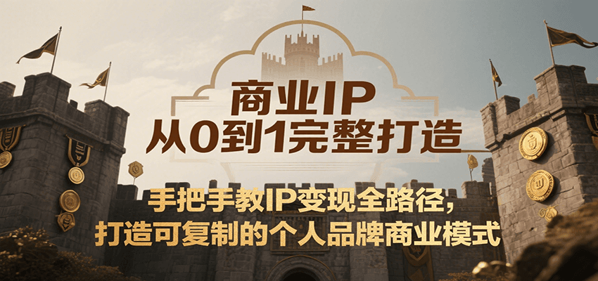 商业IP从0到1完整打造，手把手教IP变现全路径，打造可复制的个人品牌商业模式-千城资源网
