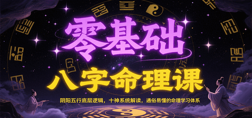 零基础八字命理课：阴阳五行底层逻辑，十神系统解读，通俗易懂的命理学习体系-千城资源网