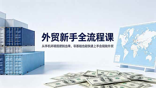 （18481期）外贸新手全流程课：从手机环境搭建到出单，零基础也能快速上手合规做外贸-千城资源网