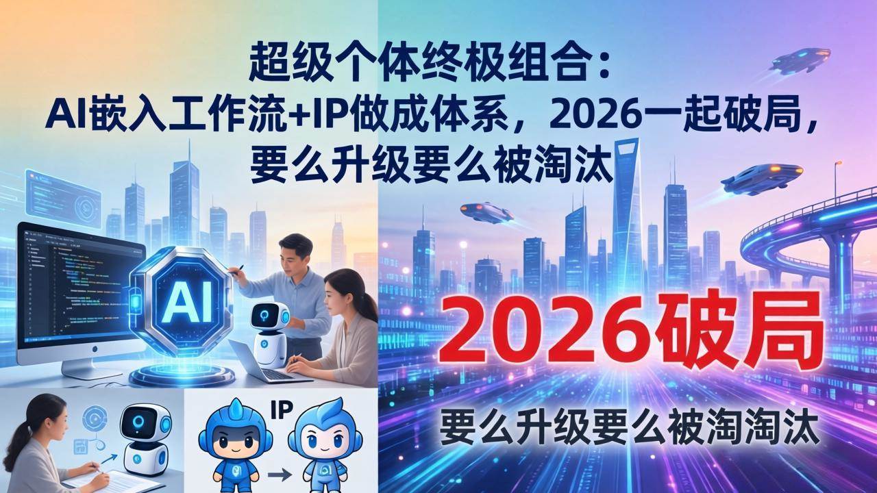 （17808期）超级个体终极组合-更新：AI嵌入工作流+IP做成体系，2026一起破局，要么升级要么被淘汰-千城资源网