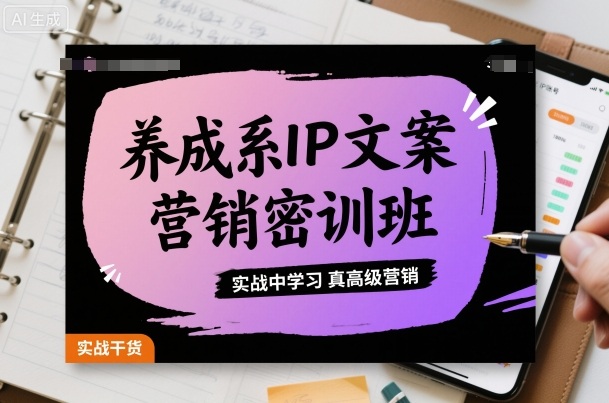 养成系IP文案营销密训班，实战中学习真高级营销-千城资源网