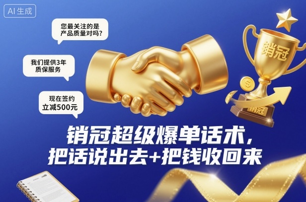 销冠超级爆单话术，把话说出去+把钱收回来-千城资源网