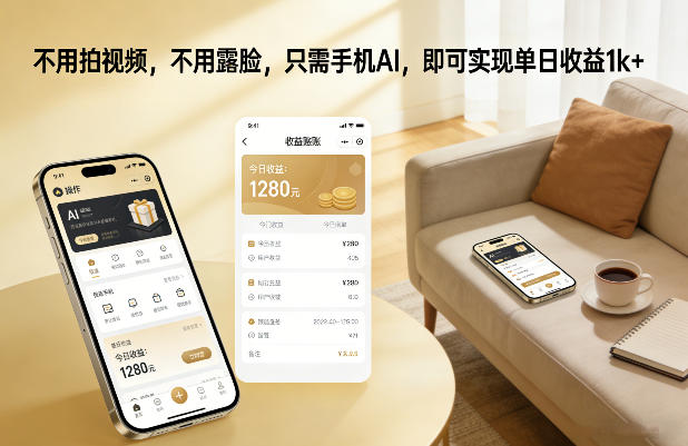 不用拍视频，不用露脸，只需手机AI，即可实现单日收益1k+【揭秘】-千城资源网