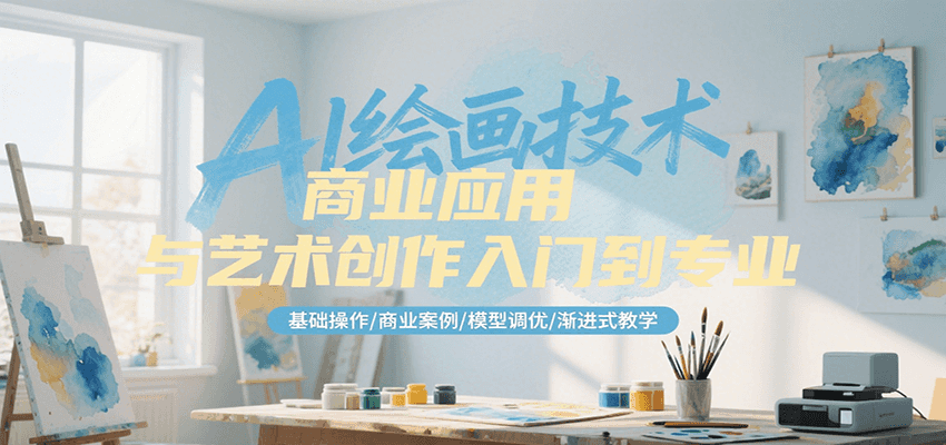 AI绘画技术商业应用与艺术创作入门到专业，基础操作/商业案例/模型调优/渐进式教学-千城资源网