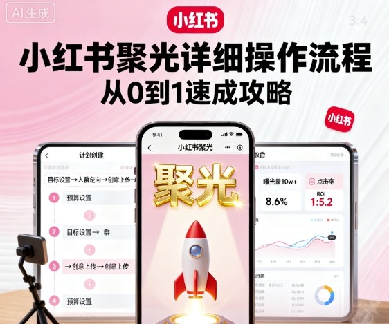 小红书聚光详细操作流程，小红书聚光从0到1速成攻略-千城资源网