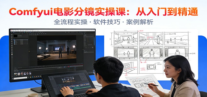 ComfyUI电影分镜实操课：分镜一致性，全流程AI视频制作，零基础也能做专业分镜-千城资源网