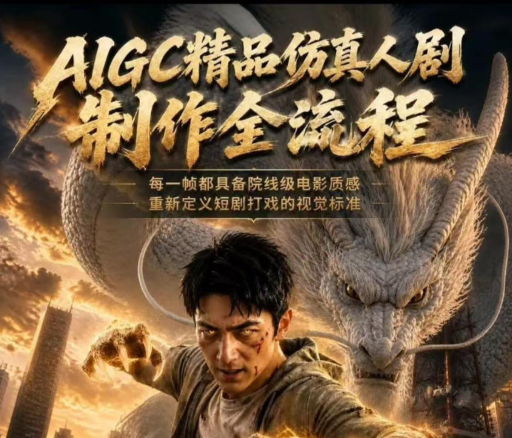 AIGC精品仿真人剧豢龙人全流程制作解析2026，国风仿真人创作+打斗剧情+人设编排，一站式AI短剧入门-千城资源网
