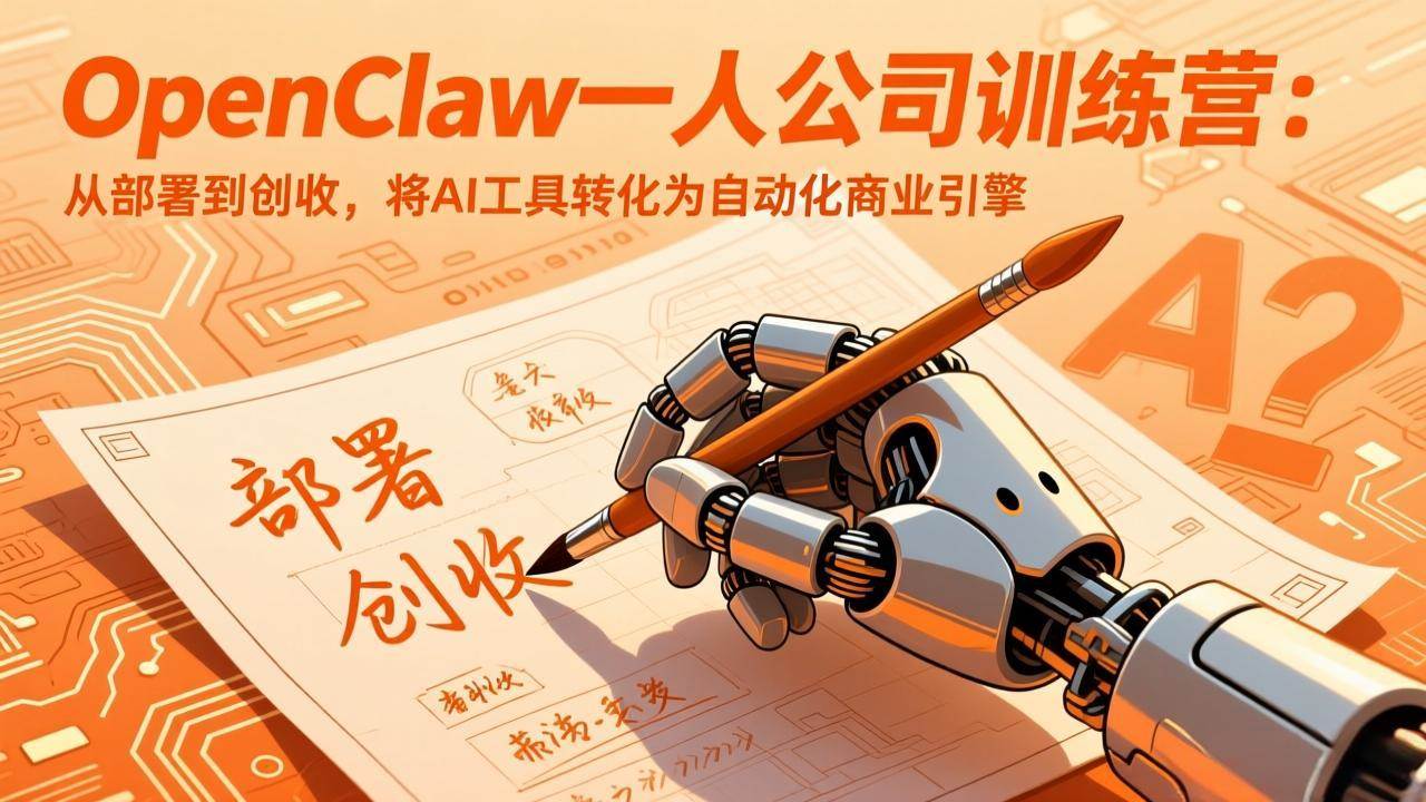 （17540期）OpenClaw一人公司训练营：从部署到创收，将AI工具转化为自动化商业引擎-千城资源网