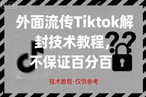 外面流传Tiktok解封技术教程，不保证百分百，具体自测-千城资源网