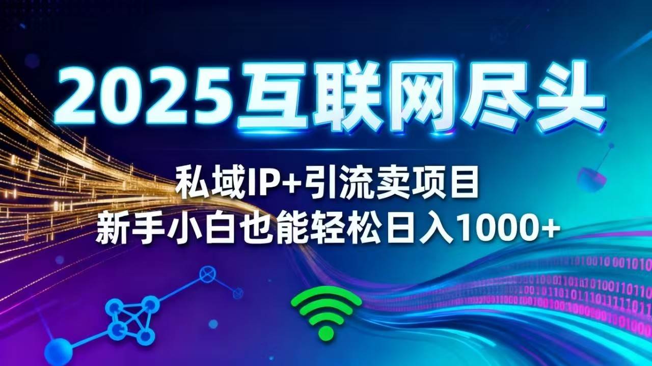 （16485期）2025网创尽头王炸项目！私域 IP + 精准引流，新手小白在家躺赚日入 1000+-千城资源网