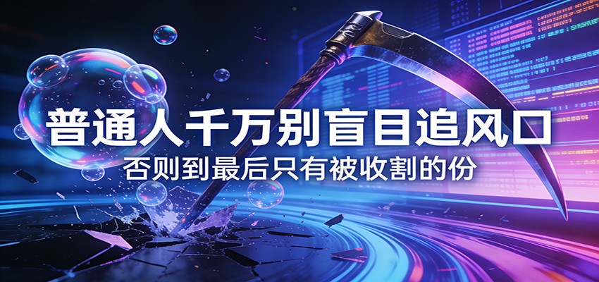 付费文章《通人千万别盲目追风口》否则到最后只有被收割的份-千城资源网