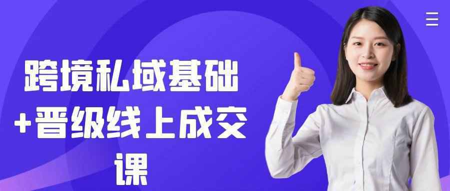 跨境私域基础+晋级线上成交课-千城资源网