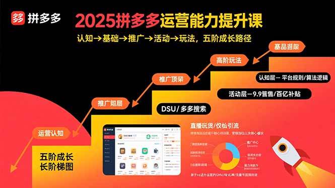 （15826期）2025拼多多运营能力提升课：认知→基础→推广→活动→玩法，五阶成长路径-千城资源网