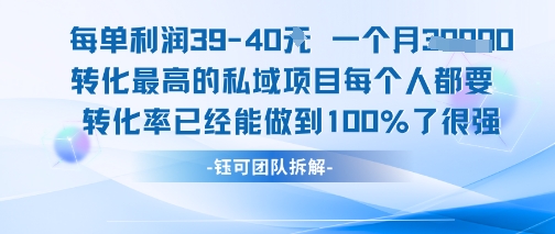 每单利润40一个月7k+转化最高的私域项目，每个人都要的产品转化率已经能做到100%-千城资源网