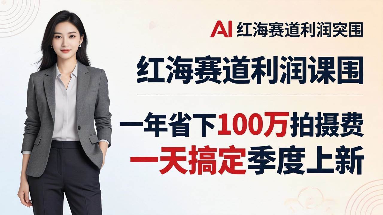 （17884期）服装老板AI模特图课：一年省下100万拍摄费，一天搞定季度上新，红海赛道利润突围-千城资源网