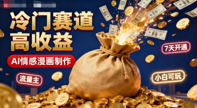 公众号冷门赛道，用AI做情感漫画，7天开通流量主，操作简单，小白可玩-千城资源网