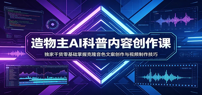 AI科普内容创作课：独家干货零基础掌握克隆音色文案创作与视频制作技巧-千城资源网
