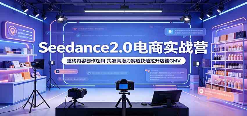 Seedance2.0电商实战营：重构内容创作逻辑，找准高潜力赛道快速拉升店铺GMV-千城资源网