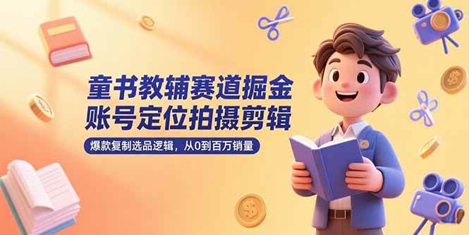 （15326期）童书教辅赛道掘金，账号定位拍摄剪辑，爆款复制选品逻辑，从0到百万销量-千城资源网