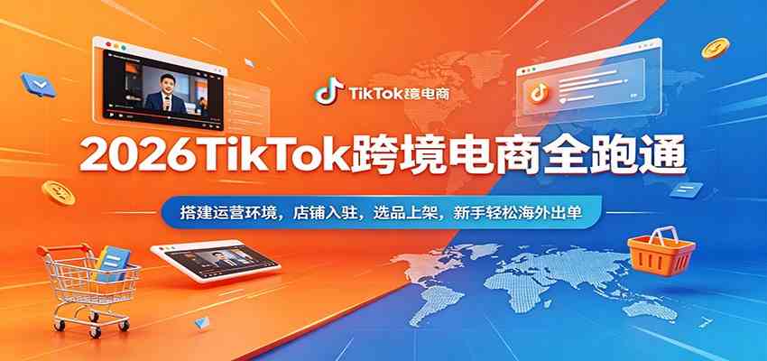 2026TikTok跨境电商全跑通：搭建运营环境，店铺入驻，选品上架，新手轻松海外出单-千城资源网