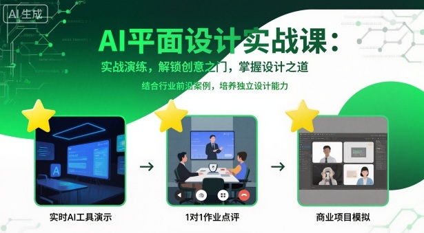 AI平面设计实战课，实战演练，解锁创意之门，掌握设计之道-千城资源网