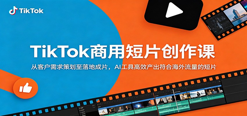 TikTok商用短片创作课：从客户需求策划至落地成片，AI工具高效产出符合海外流量的短片-千城资源网