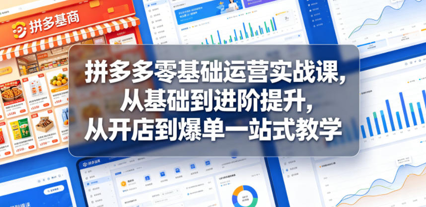 拼多多零基础运营实战课，从基础到进阶提升，从开店到爆单一站式教学-千城资源网