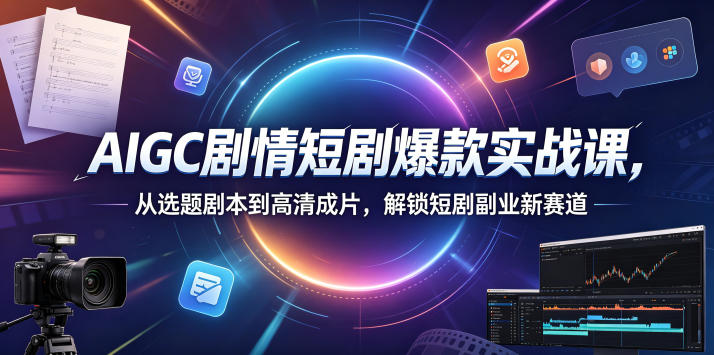 AIGC剧情短剧爆款实战课，从选题剧本到高清成片，解锁短剧副业新赛道-千城资源网