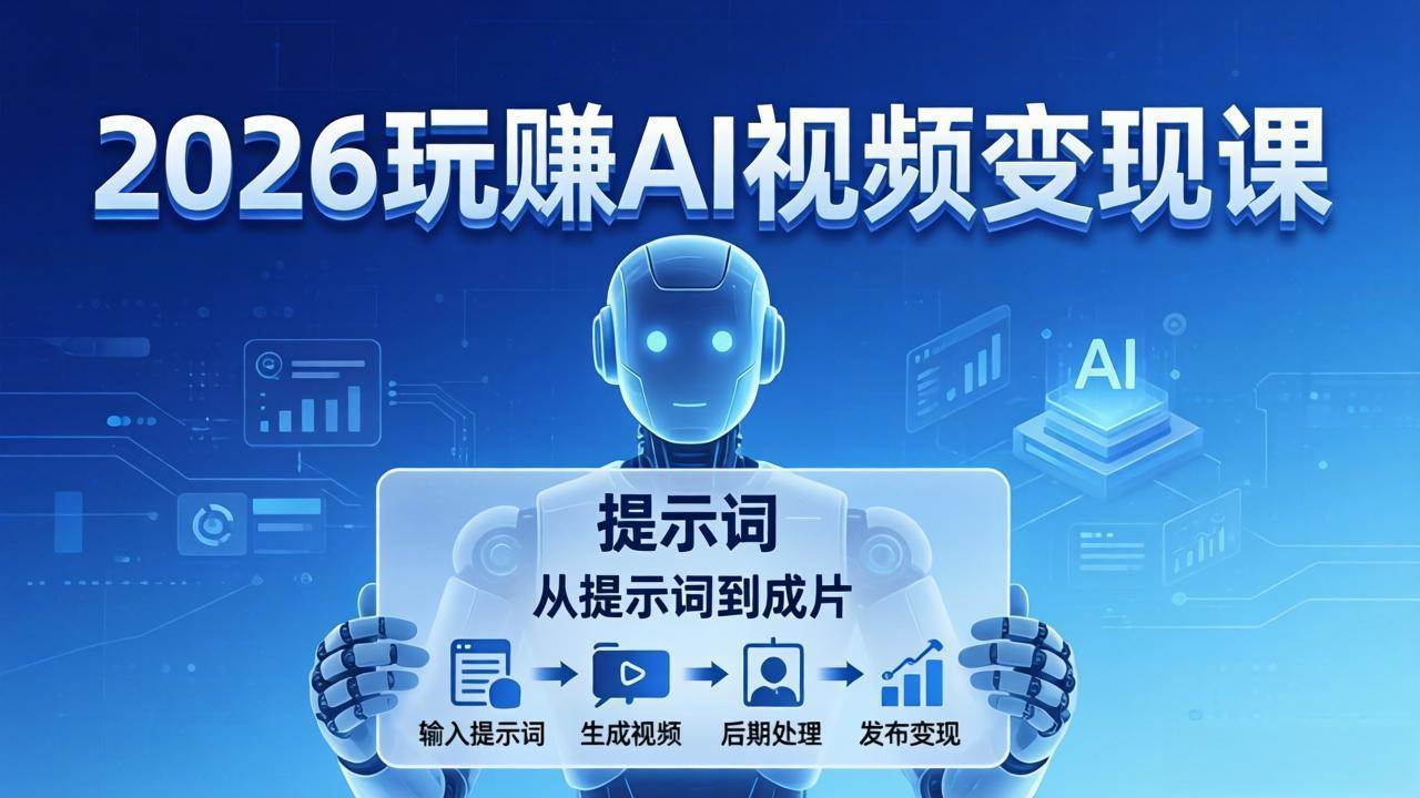 （17827期）2026玩赚AI视频变现课：掌握 AI 视频全流程技能，从提示词到成片高效产出-千城资源网