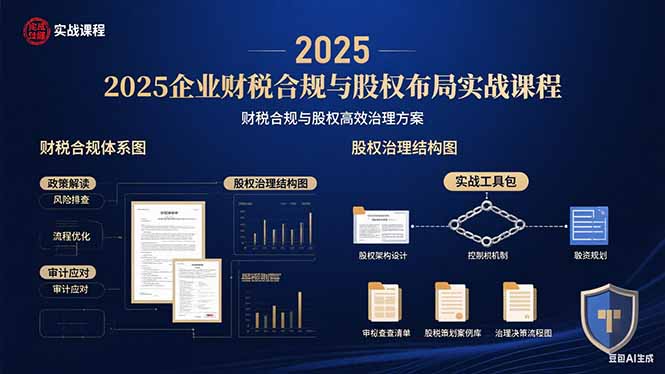 2025企业财税合规与股权布局的实战课程：财税合规与股权高效治理方案-千城资源网
