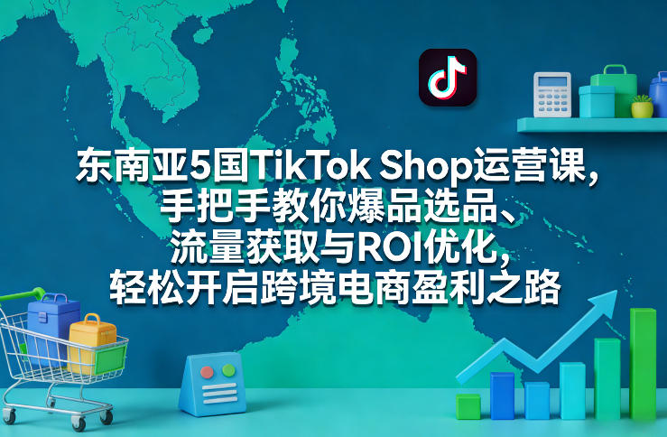 东南亚5国TikTok Shop运营课，手把手教你爆品选品、流量获取与ROI优化，轻松开启跨境电商盈利之路-千城资源网