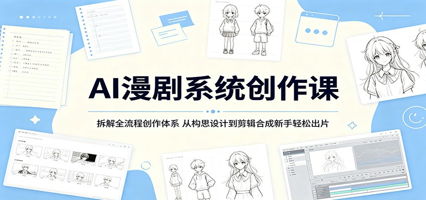 AI漫剧系统创作课：拆解全流程创作体系，从构思设计到剪辑合成新手轻松出片-千城资源网