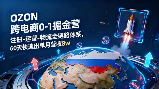 （16277期）OZON跨境电商0-1掘金营：注册-运营-物流全链路体系，60天快速出单月营收8w-千城资源网