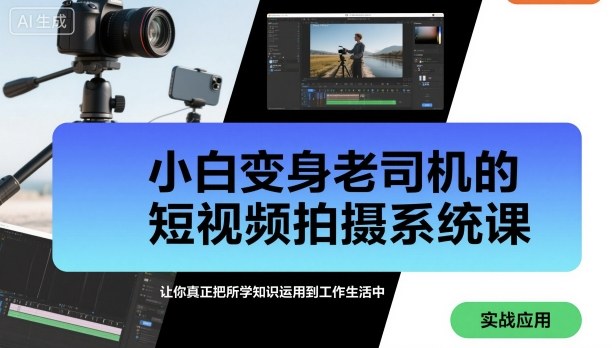小白变身老司机的短视频拍摄系统课，让你真正把所学知识运用到工作生活中-千城资源网