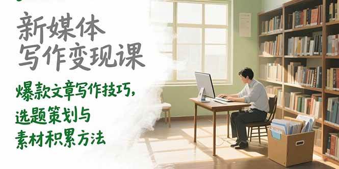 （15345期）新媒体写作变现课，爆款文章写作技巧，选题策划与素材积累方法-千城资源网