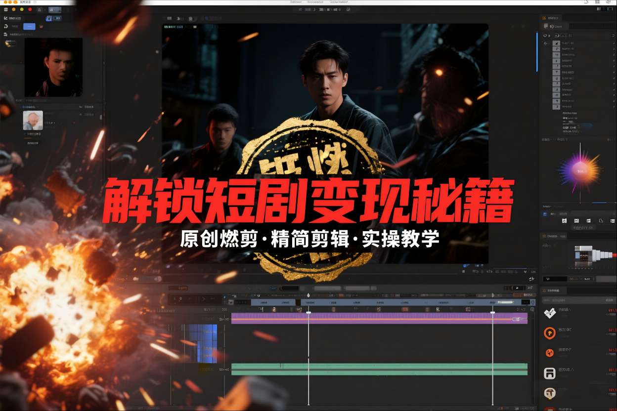 短剧拉新之原创燃剪精简剪辑实操课，解锁短剧变现秘籍-千城资源网