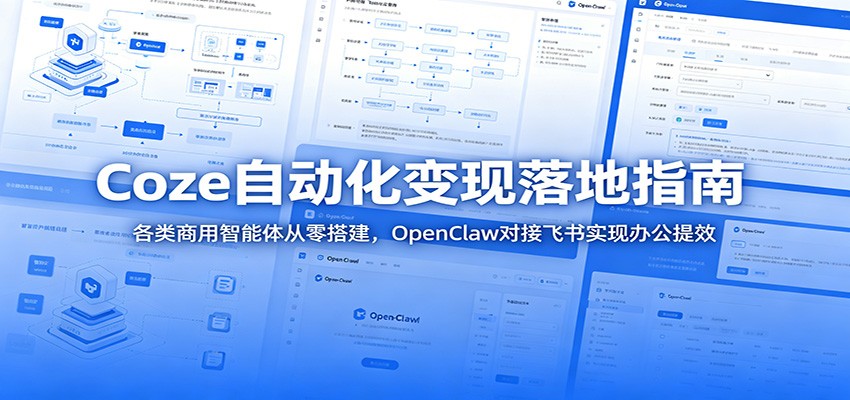 Coze自动化变现落地指南：各类商用智能体从零搭建，OpenClaw对接飞书实现办公提效-千城资源网