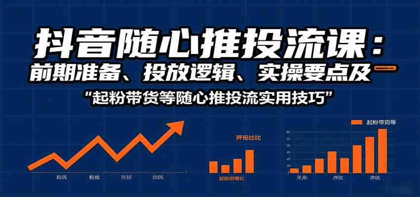 抖音随心推投流课：前期准备、投放逻辑、实操要点及起粉带货等随心推投流实用技巧-千城资源网