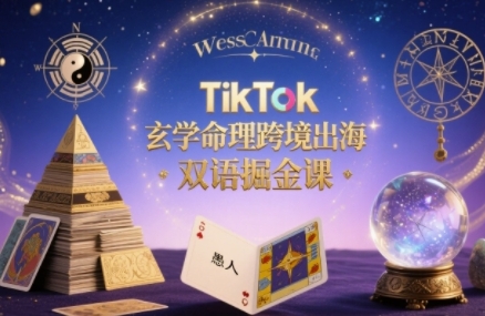 TikTok玄学命理跨境出海双语掘金课，手把手教你用命理知识精准直击海外用户痛点-千城资源网