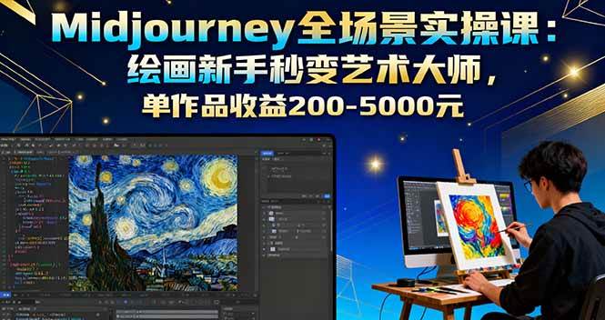 （16125期）Midjourney全场景实操课：绘画新手秒变艺术大师，单作品收益200-5000元-千城资源网