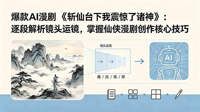 （18620期）爆款AI漫剧《斩仙台下我震惊了诸神》：逐段解析镜头运镜，掌握仙侠漫剧创作核心技巧-千城资源网