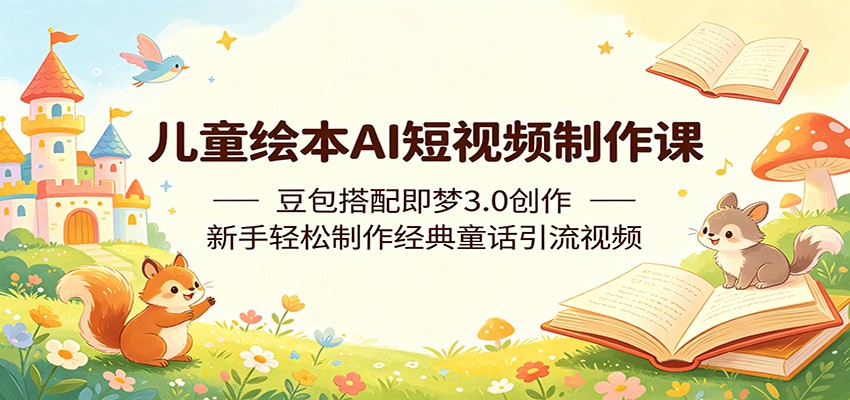 儿童绘本AI短视频制作课：豆包搭配即梦3.0创作，新手轻松制作经典童话引流视频-千城资源网