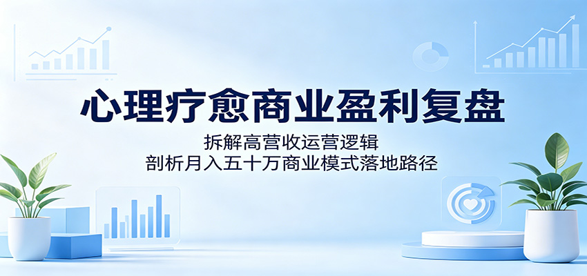 心理疗愈商业盈利复盘：拆解高营收运营逻辑，剖析月入五十万商业模式落地路径-千城资源网