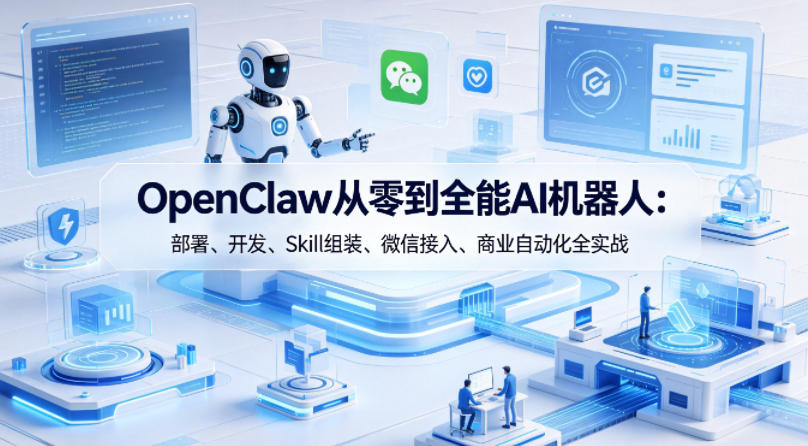 OpenClaw从零到全能AI机器人：部署、开发、Skill组装、微信接入、商业自动化全实战-千城资源网
