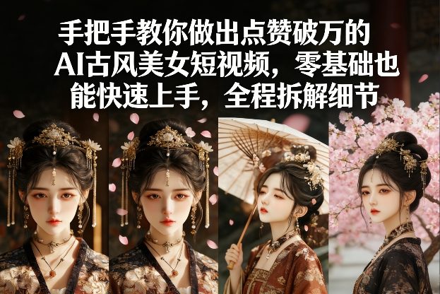 手把手教你做出点赞破万的AI古风美女短视频，零基础也能快速上手，全程拆解细节-千城资源网