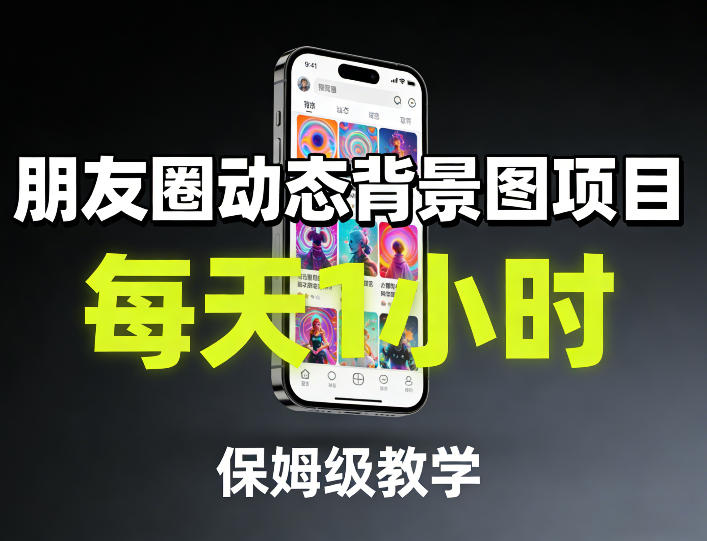 朋友圈动态背景图项目，每天1小时，保姆级教学-千城资源网