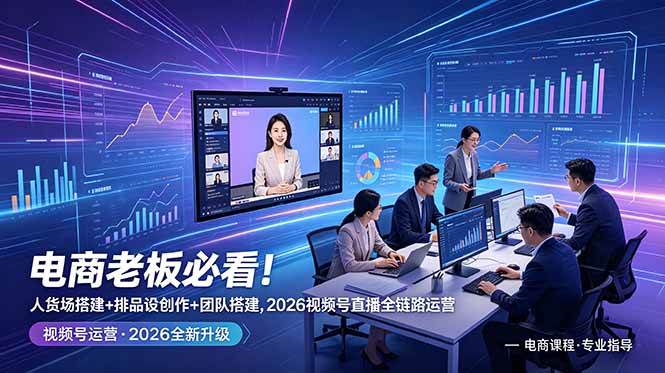 （18845期）电商老板必看！人货场搭建+排品设计+素材创作+团队搭建，2026视频号直播全链路运营-千城资源网