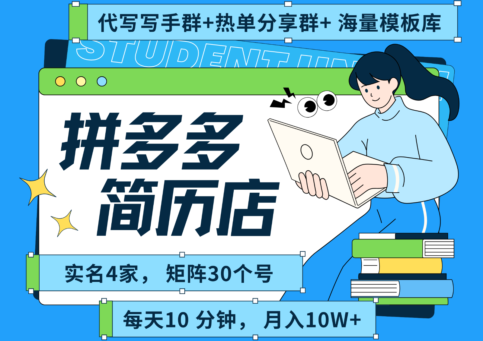 拼多多电商 拼多多 虚拟资料 简历 海报代写 全SOP流程 毫无保留分享（含后端资料）-千城资源网
