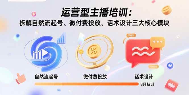 （15654期）运营型主播培训：拆解自然流起号、微付费投放、话术设计三大核心模块-8月-千城资源网